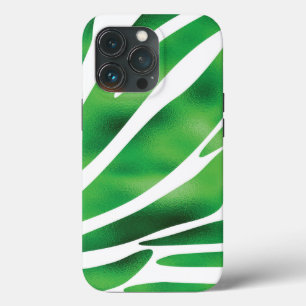 Groene en witte Abstracte strepen Case-Mate iPhone Case