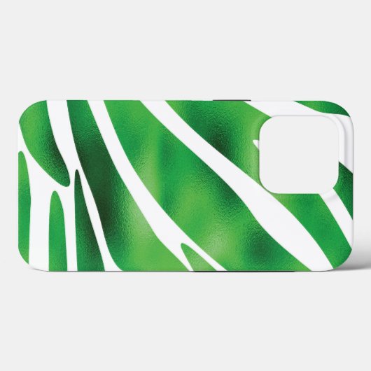 Groene en witte Abstracte strepen Case-Mate iPhone Case (Achterkant (horizontaal))