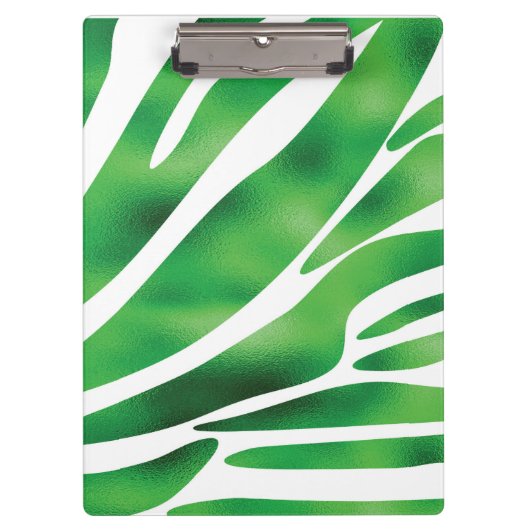 Groene en witte Abstracte strepen Klembord (Voorkant)
