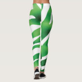 Groene en witte Abstracte strepen Leggings (Achterkant)