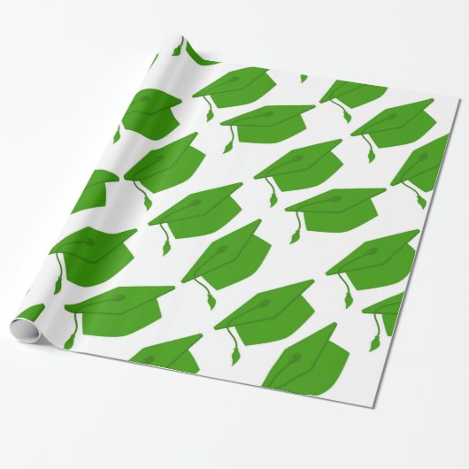 GROENE EN WITTE AFSTUDEREN WRAPPELPAPIER CADEAUPAPIER (Uitgerold)