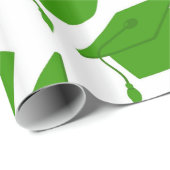 GROENE EN WITTE AFSTUDEREN WRAPPELPAPIER CADEAUPAPIER (Rol Hoek)