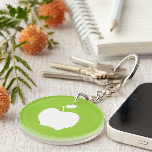 Groene en witte appel sleutelhanger (Voorkant Rechts)