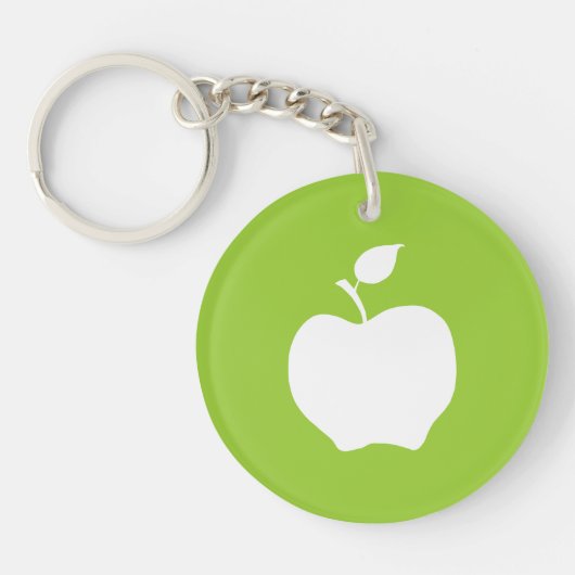 Groene en witte appel sleutelhanger (Voorkant)
