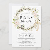 Groene en Witte Baby Shower Kaart (Voorkant)