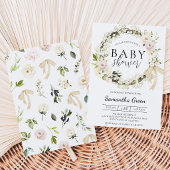 Groene en Witte Baby Shower Kaart