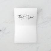 Groene en Witte Bedankkaartjes Fijne Script Bedankkaart (Binnen)