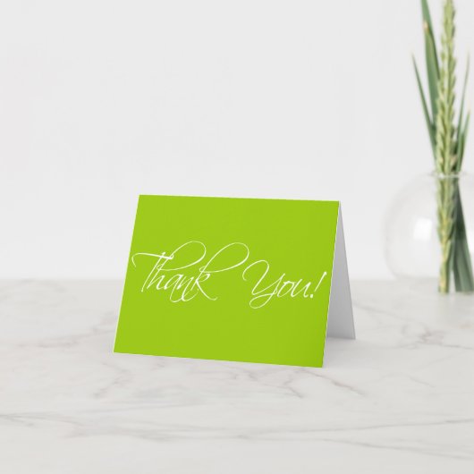 Groene en Witte Bedankkaartjes Fijne Script Bedankkaart (Voorkant)
