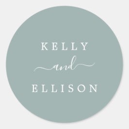 Groene en Witte Berichten Envelopzegels Ronde Sticker