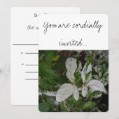 Groene en witte bladeren: bruiloft kaart (Voorkant / Achterkant)