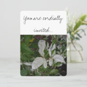 Groene en witte bladeren: bruiloft kaart (Staand voorkant)