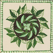 Groene en witte bladeren poster