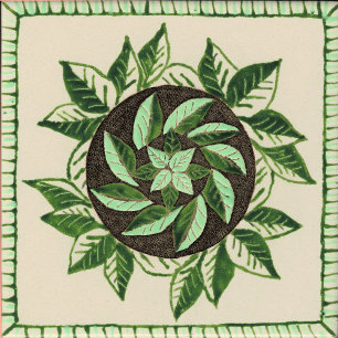 Groene en witte bladeren poster