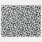 Groene en witte bladluipafdruk fleece deken (Voorkant (Horizontaal))