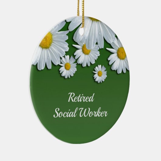 Groene en witte bloem-gepensioneerde sociale werke keramisch ornament (Rechts)