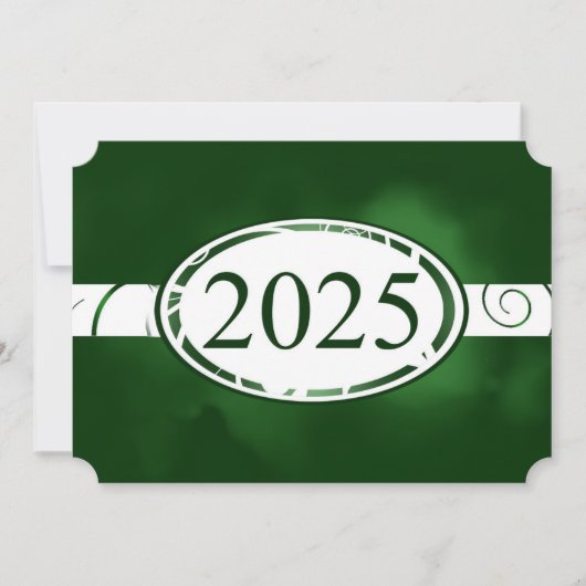 Groene en Witte Bloemen Button 2025 Kaart (Voorkant)