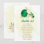 groene en witte bloemen gouden zitkaart kaart (Voorkant / Achterkant)