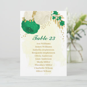 groene en witte bloemen gouden zitkaart kaart