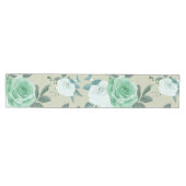 Groene en witte bloemen medium tafelloper (Horizontaal)