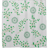 groene en witte bloemendouchegordijnen douchegordijn (Voorkant)