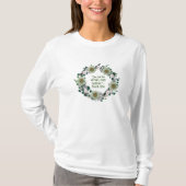 Groene en witte bloemenkrans: trouwe bloemblaadjes t-shirt (Voorkant)