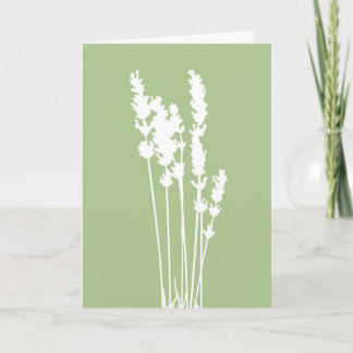 Groene en Witte Bloemensilhouet Wenskaart Kaart