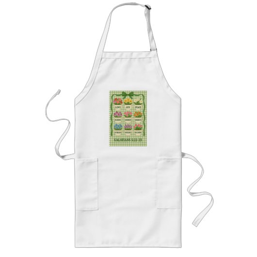 Groene en witte bloementhee cup schort (Voorkant)