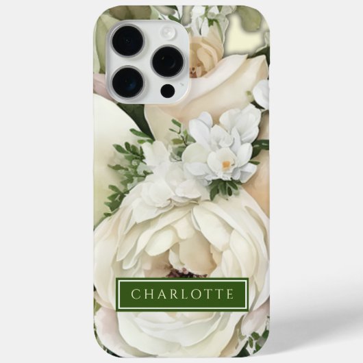 Groene en witte bloementuin Case-Mate iPhone case (Achterkant)