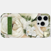 Groene en witte bloementuin Case-Mate iPhone case (Achterkant (horizontaal))