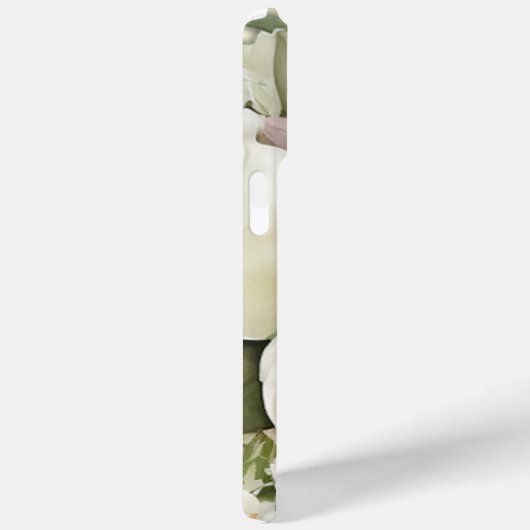 Groene en witte bloementuin Case-Mate iPhone case (Achterkant / Rechts)