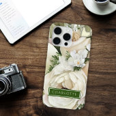 Groene en witte bloementuin iPhone hoesje