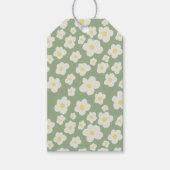 Groene en witte bloemige cadeaubijlage cadeaulabel (Voorkant)