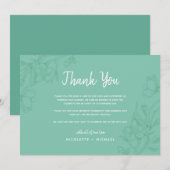 Groene en witte bloemige trouw- dankkaart kaart (Voorkant / Achterkant)