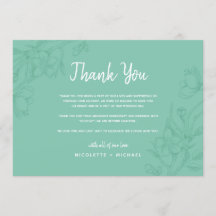 Groene en witte bloemige trouw-troostkaart