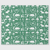 Groene en witte boerenrijen cadeaupapier (Vlak)