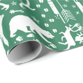 Groene en witte boerenrijen cadeaupapier (Rol Hoek)