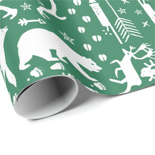 Groene en witte boerenrijen cadeaupapier (Rol Hoek)