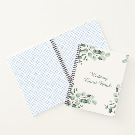 Groene en Witte Boheemse Bruiloft Spiraal Notitieboek (Binnen)