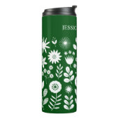 Groene en witte Boho Wildflower Thermosbeker (Gedraaid links)