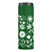 Groene en witte Boho Wildflower Thermosbeker (Achterkant)