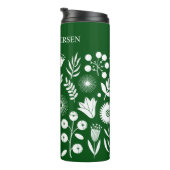 Groene en witte Boho Wildflower Thermosbeker (Geroteerd rechts)