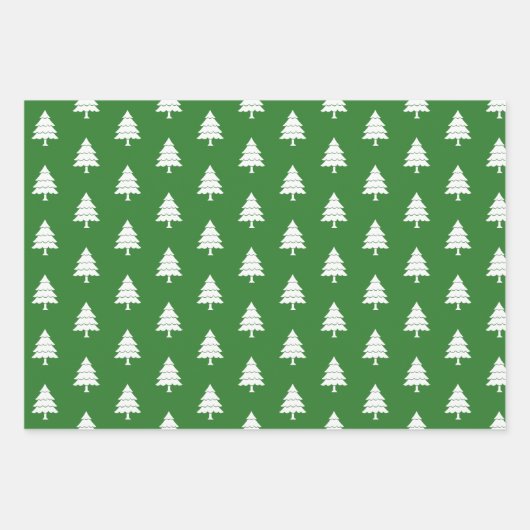 Groene en witte bomen Vroege kerstvakantie Inpakpapier Vel (Voorkant 2)