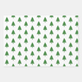 Groene en witte bomen Vroege kerstvakantie Inpakpapier Vel (Voorkant)