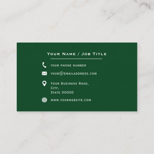 Groene en Witte Boomverzorging Landschapsarchitect Visitekaartje (Achterkant)