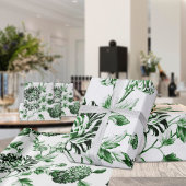 Groene en witte  botanische flora cadeaupapier