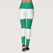 Groene en Witte Brede Stipes Leggings (Achterkant)