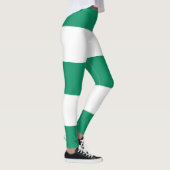 Groene en Witte Brede Stipes Leggings (Rechts)