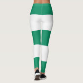 Groene en Witte Brede Stipes Leggings (Achterkant)