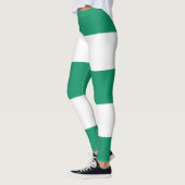 Groene en Witte Brede Stipes Leggings (Links)