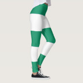 Groene en Witte Brede Stipes Leggings (Rechts)